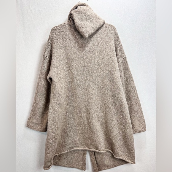 Peruvian Connection Kotzebue Alpaca Sweater Coat Size XL Oatmeal Beige Hooded - Picture 9 of 11